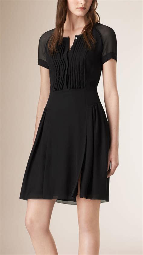 burberry black dress button waist|Cotton Dress in Black .